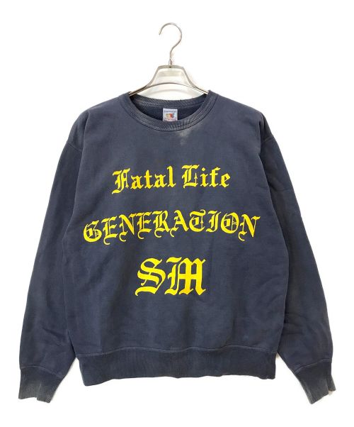 SAINT MICHAEL（セントマイケル）SAINT MICHAEL (セントマイケル) CRW SWEAT FATAL LIFE ネイビー サイズ:Lの古着・服飾アイテム