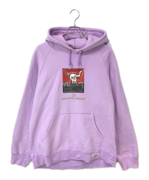 WACKO MARIA（ワコマリア）WACKO MARIA Jean-Michel Basquiat (ジャン ミシェル バスキア) 22AW WASHED HEAVY WEIGHT PULLOVER HOODED SWEAT SHIRT バイオレット サイズ:Lの古着・服飾アイテム