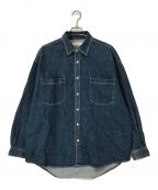 Graphpaperグラフペーパー）の古着「Denim Regular Collar Shirt デニムシャツ」｜インディゴ