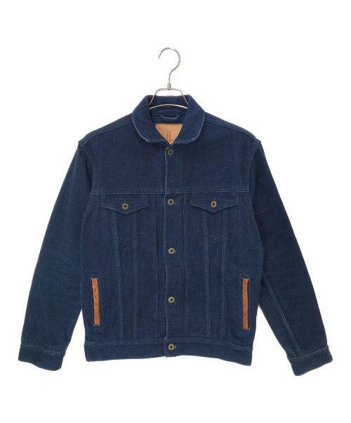 JAPAN BLUE JEANS（ジャパン ブル ージーンズ）JAPAN BLUE JEANS (ジャパン ブル ージーンズ) インディゴ刺し子ジャケット ネイビー サイズ:40の古着・服飾アイテム