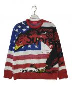 SUPREMEシュプリーム）の古着「21SS DIGITAL FLAG SWEATER ニット」｜ブルー×レッド