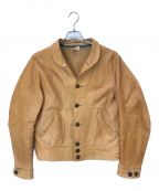 MISTER FREEDOM×SUGAR CANEミスターフリーダム×シュガーケーン）の古着「Cowhide Leather CAMPUS Jacket（レザージャケット）」｜ベージュ