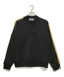 A BATHING APE（アベイシングエイプ）の古着「TAPE LOGO SHARK JERSEY ジャージ ロゴ ジャケット」｜ブラック×イエロー