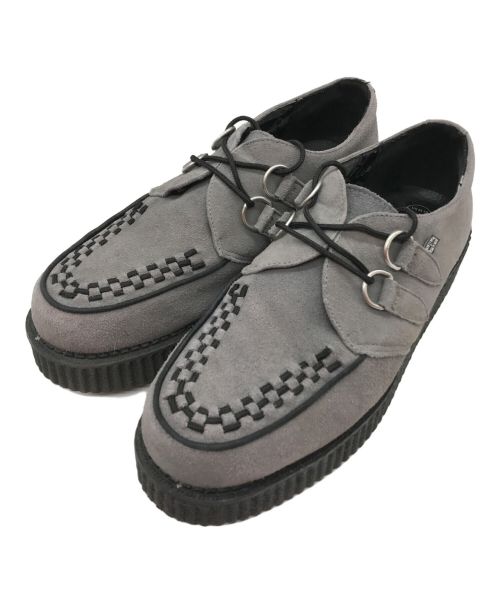 TUK（ティーユーケー）TUK (ティーユーケー) suede low sole creeper シューズ ブラック×グレー サイズ:9の古着・服飾アイテム