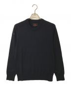 BRIEFINGブリーフィング）の古着「EX FINE MERINO CREW NECK KNIT（エクストラファインメリノクルーネックニット）」｜ネイビー