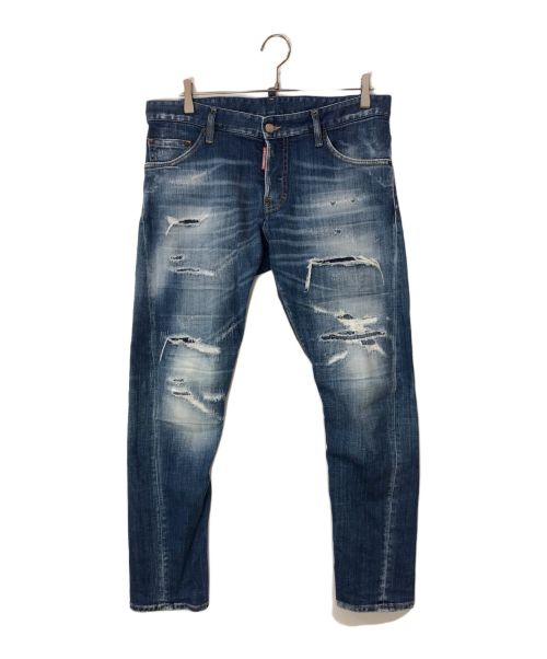 DSQUARED2（ディースクエアード）DSQUARED2 (ディースクエアード) 23SS SEXY TWIST JEAN クラッシュ＆リメイク加工 ジーンズ インディゴ サイズ:48の古着・服飾アイテム