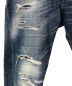 中古・古着 DSQUARED2 (ディースクエアード) 23SS SEXY TWIST JEAN クラッシュ＆リメイク加工 ジーンズ インディゴ サイズ:48：23000円