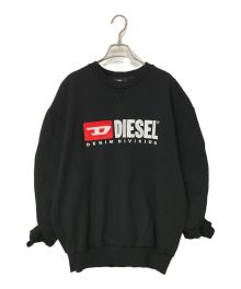 DIESEL（ディーゼル）の古着「袖ギャザーロゴスウェット」｜ブラック