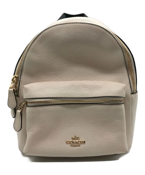 COACH（コーチ）COACH (コーチ) ミニチャーリー ペブルレザー バックパック ホワイトの古着・服飾アイテム