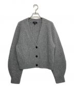 theoryセオリー）の古着「MERCER WOOL CASH/SCULPTED SLEEVE CARDI/Vネックカーディガン」｜グレー