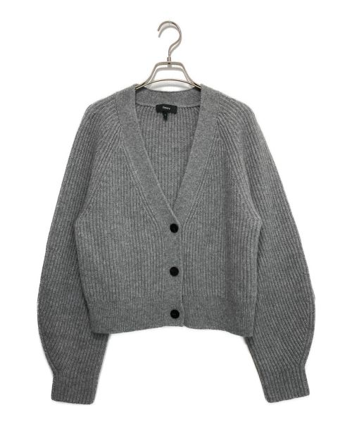 theory（セオリー）theory (セオリー) MERCER WOOL CASH/SCULPTED SLEEVE CARDI/Vネックカーディガン グレー サイズ:Sの古着・服飾アイテム