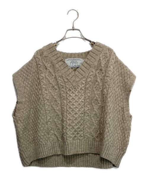 oldderby Knitwear（オールドダービーニットウェア）oldderby Knitwear (オールドダービーニットウェア) ニットベスト ベージュ サイズ:記載無しの古着・服飾アイテム