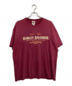 HARLEY-DAVIDSON×Hanesハーレーダビッドソン×ヘインズ）の古着「LEGENDARY RIDETシャツ」｜ボルドー