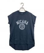 Americana×MICA&DEALアメリカーナ×マイカ＆ディール）の古着「カレッジロゴカットソー」｜ネイビー