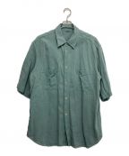 AURALEEオーラリー）の古着「WASHI DUCK CANVAS HALF SLEEVED SHIRTS」｜グリーン