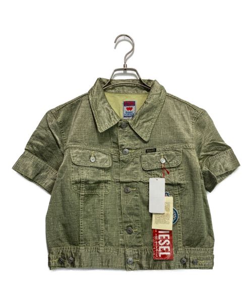 DIESEL（ディーゼル）DIESEL (ディーゼル) ショートスリーブワークジャケット グリーン サイズ:M 未使用品の古着・服飾アイテム