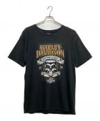 HARLEY-DAVIDSON×Braucdoハーレーダビッドソン×）の古着「MOTORGYGLES スカルTシャツ」｜ブラック