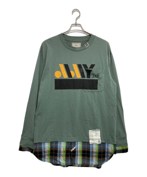 Maison MIHARA YASUHIRO（メゾン ミハラ ヤスヒロ）Maison MIHARA YASUHIRO (メゾン ミハラ ヤスヒロ) shirt layer long sleeved T-shirt グリーン サイズ:46の古着・服飾アイテム