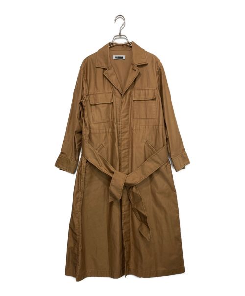 H BEAUTY&YOUTH（エイチ ビューティー&ユース）H BEAUTY&YOUTH (エイチ ビューティアンドユース) COTTON MOLE SKIN MILITARY LONG COAT ブラウン サイズ:Sの古着・服飾アイテム