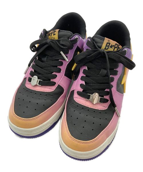 A BATHING APE（アベイシングエイプ）A BATHING APE (アベイシングエイプ) BAPE STA/ローカットスニーカー パープル×ブラック サイズ:27の古着・服飾アイテム