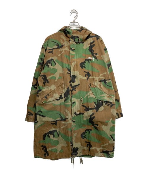 stussy（ステューシー）stussy (ステューシー) ミリタリーバッグロゴコート グリーン サイズ:Sの古着・服飾アイテム