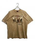 HARLEY-DAVIDSONハーレーダビッドソン）の古着「BUFFALO SKULL WYOMING Tシャツ」｜ベージュ