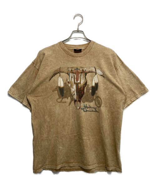 HARLEY-DAVIDSON（ハーレーダビッドソン）HARLEY-DAVIDSON (ハーレーダビッドソン) BUFFALO SKULL WYOMING Tシャツ ベージュ サイズ:Lの古着・服飾アイテム