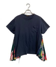 Sun Surf×sacai（サンサーフ×サカイ）の古着「切替 プリーツ Tシャツ」｜ネイビー