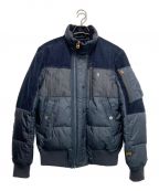 G-STAR RAWジースターロゥ）の古着「DENIM MIX QUILTED PUFFER JACKET」｜ネイビー