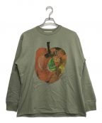 beautiful peopleビューティフルピープル）の古着「ERIC CARLE suvin jersey print long T」｜グリーン