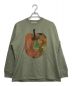 beautiful people（ビューティフルピープル）の古着「ERIC CARLE suvin jersey print long T」｜グリーン