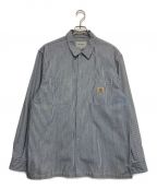 CarHarttカーハート）の古着「L/S BALTIMORE HICKORY SHIRT」｜ブルー