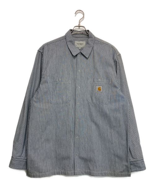 CarHartt（カーハート）CarHartt (カーハート) L/S BALTIMORE HICKORY SHIRT ブルー サイズ:XLの古着・服飾アイテム