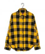 RADIO EVAラヂオエヴァ）の古着「EVANGELION XIII FLANNEL CHECK SHIRTS」｜イエロー×ブラック