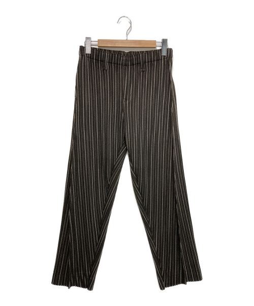 HOMME PLISSE ISSEY MIYAKE（オムプリッセ イッセイ ミヤケ）HOMME PLISSE ISSEY MIYAKE (オムプリッセ イッセイ ミヤケ) TWEED PLEATS PANT ブラウン サイズ:1の古着・服飾アイテム