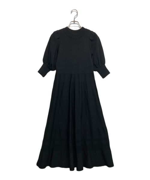 ST.ROONEY（セントルーニー）ST.ROONEY (セントルーニー) 透かし編みニットワンピース ブラック サイズ:Sの古着・服飾アイテム