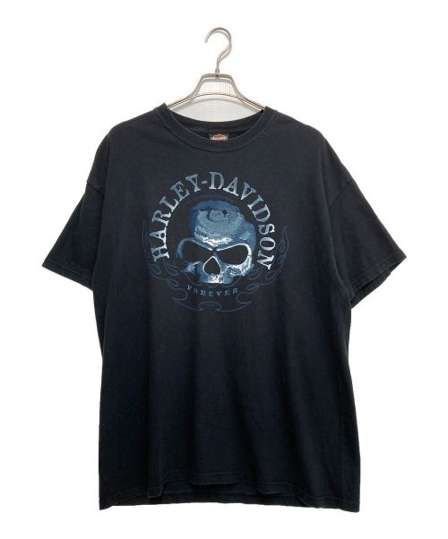 HARLEY-DAVIDSON（ハーレーダビッドソン）HARLEY-DAVIDSON (ハーレーダビッドソン) スカルバッグボーンTEE ブラック サイズ:XLの古着・服飾アイテム