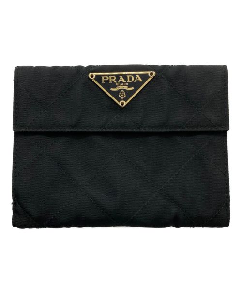 PRADA（プラダ）PRADA (プラダ) 2つ折り財布 ブラックの古着・服飾アイテム