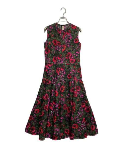 MARNI（マルニ）MARNI (マルニ) Floral Sleeveless Cotton Poplin Midi Dress レッド サイズ:38の古着・服飾アイテム