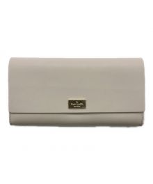 Kate Spade（ケイトスペード）の古着「Pim Arbour Hill Leather Flap Wallet/財布」｜アイボリー