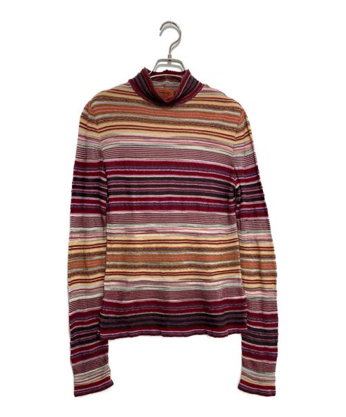 missoni（ミッソーニ）MISSONI (ミッソーニ) マルチボーダーニット ブラウン サイズ:-の古着・服飾アイテム