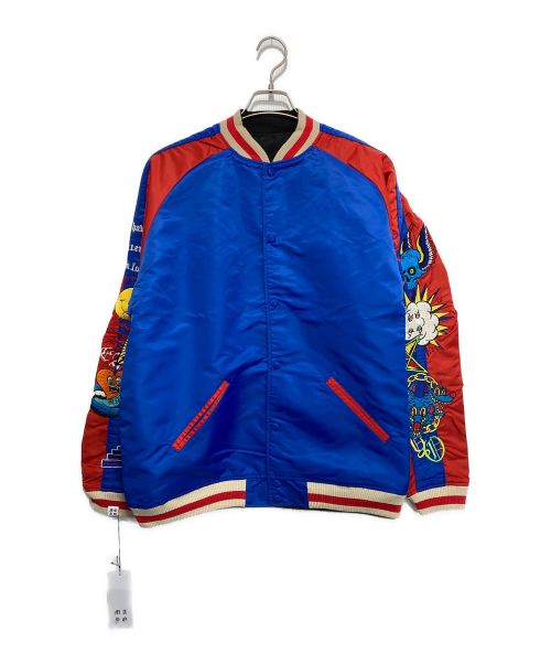 MAYO（メイヨー）MAYO (メイヨー) Arm embroidery reversible souvenir JKT レッド×ブルー サイズ:XL 未使用品の古着・服飾アイテム