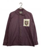 Vivienne Westwood manヴィヴィアン ウェストウッド マン）の古着「“SHIELD WITH SCALLOPED EDGE” ピーターパンシャツ/チェックシャツ」｜ネイビー×レッド