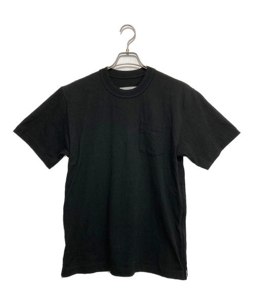 sacai（サカイ）sacai (サカイ) Side Zip Cotton T-Shirt ブラック サイズ:2の古着・服飾アイテム