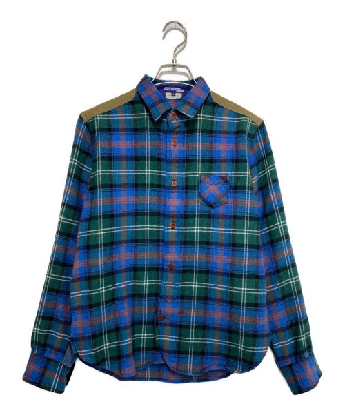 COMME des GARCONS JUNYA WATANABE MAN（コム デ ギャルソン ジュンヤ ワタナベ マン）COMME des GARCONS JUNYA WATANABE MAN (コム デ ギャルソン ジュンヤ ワタナベ マン) パッチチェックシャツ ブルー×グリーン サイズ:Sの古着・服飾アイテム