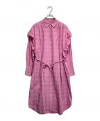 leur logetteルルロジェッタ）の古着「アースチェックドレス」｜ピンク