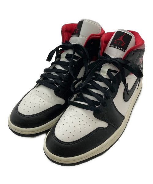 NIKE（ナイキ）NIKE (ナイキ) ハイカットスニーカー/WMNS AIR JORDAN 1 MID ブラック×レッド サイズ:28.5の古着・服飾アイテム