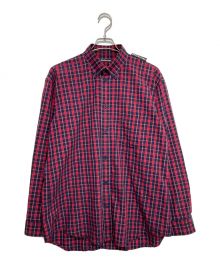 BALENCIAGA（バレンシアガ）の古着「 Tab Check Shirt/チェックシャツ」｜レッド