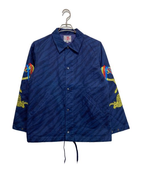 son of the cheese（サノバチーズ）SON OF THE CHEESE (（サノバチーズ）) INDIGO TIGER JKT/虎刺繍コーチジャケット/スーベニアジャケット ネイビー サイズ:Sの古着・服飾アイテム