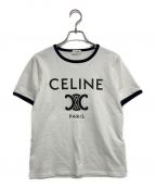 CELINEセリーヌ）の古着「トリオンフコットンジャージーTシャツ」｜ブラック×ホワイト